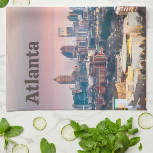 Atlanta, Georgia Beauful Sunset City Uitzicht Theedoek (Gevouwen)