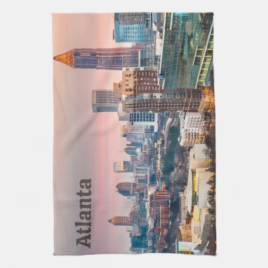 Atlanta, Georgia Beauful Sunset City Uitzicht Theedoek (Verticaal)