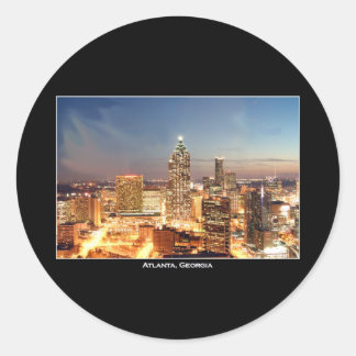 Atlanta, Georgia bij nacht - Beauful Skyline Ronde Sticker