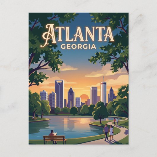Atlanta Georgia Briefkaart (Voorkant)