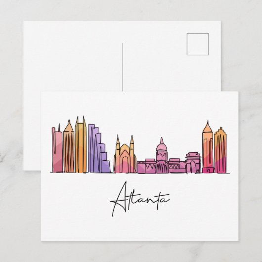 Atlanta GEORGIA Briefkaart (Voorkant / Achterkant)