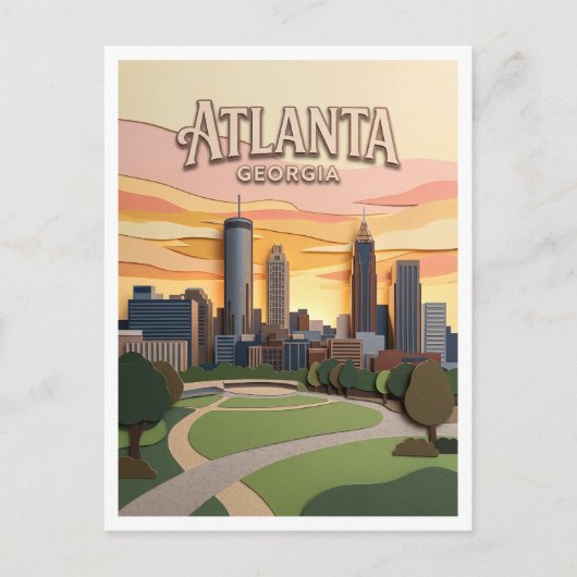 Atlanta Georgia Briefkaart (Voorkant)