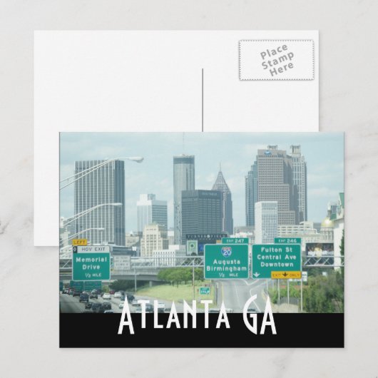 Atlanta Georgia Briefkaart (Voorkant / Achterkant)