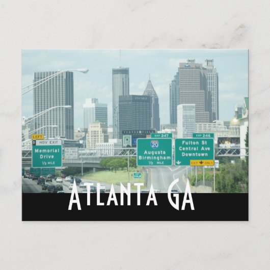Atlanta Georgia Briefkaart (Voorkant)