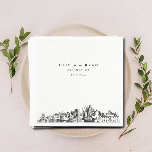 Atlanta Georgia bruiloft cocktail servet