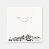 Atlanta Georgia bruiloft cocktail servet (Voorkant)