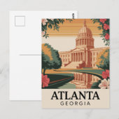 Atlanta Georgia Capitol Reizen Briefkaart (Voorkant / Achterkant)