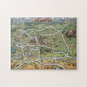 Atlanta Georgia Cartoografische Puzzel