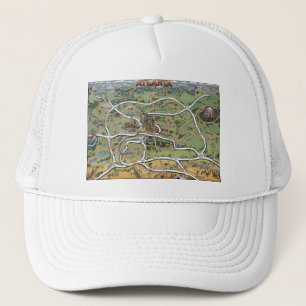 Atlanta Georgia Cartoon Kaart Trucker Pet