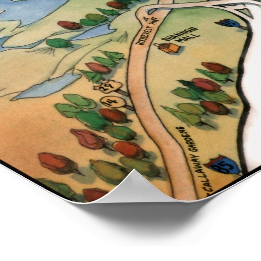 Atlanta Georgia Cartoon Map Poster (Hoek)