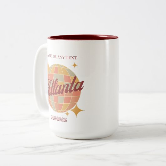 Atlanta Georgia City cup cadeau souvenir Tweekleurige Koffiemok (Voorkant links)