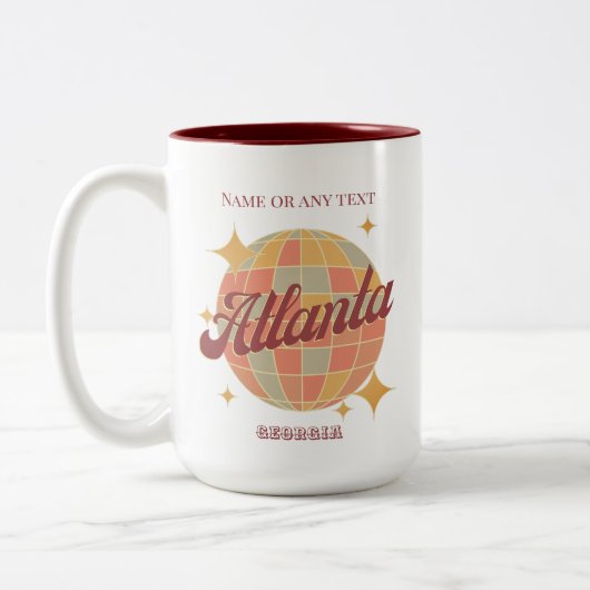 Atlanta Georgia City cup cadeau souvenir Tweekleurige Koffiemok (Links)