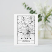 Atlanta Georgia City Map Minimalist Art Briefkaart (Staand voorkant)