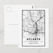 Atlanta Georgia City Map Minimalist Art Briefkaart (Voorkant / Achterkant)