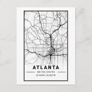 Atlanta Georgia City Map Minimalist Art Briefkaart