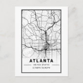 Atlanta Georgia City Map Minimalist Art Briefkaart (Voorkant)