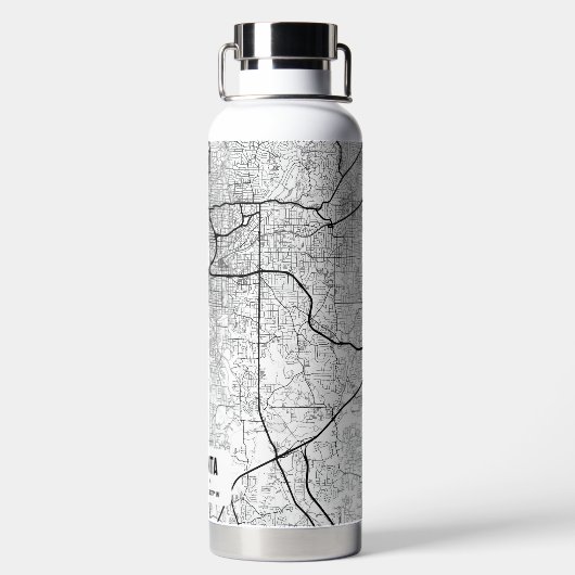 Atlanta, Georgia City Map Water Bottle Waterfles (Achterkant)