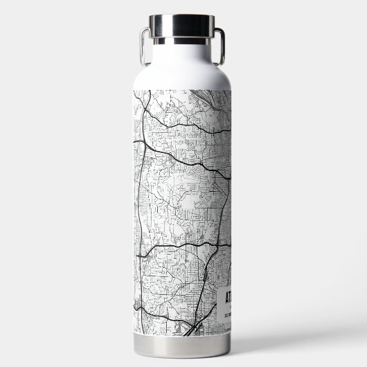 Atlanta, Georgia City Map Water Bottle Waterfles (Voorkant)