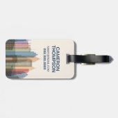 Atlanta, Georgia | City Skyline Bagagelabel (Achterkant horizontaal)