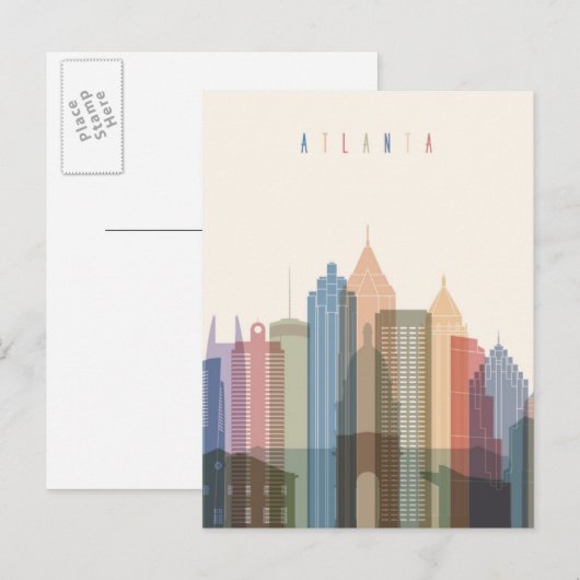 Atlanta, Georgia | City Skyline Briefkaart (Voorkant / Achterkant)