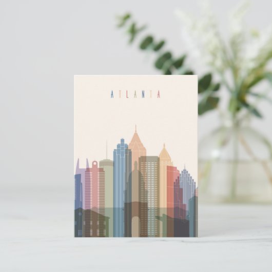 Atlanta, Georgia | City Skyline Briefkaart (Staand voorkant)