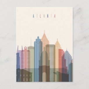 Atlanta, Georgia City Skyline Briefkaart