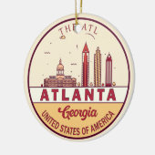 Atlanta Georgia City Skyline Emblem Keramisch Ornament (Links)