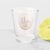 Atlanta Georgia City Skyline Emblem Shot Glas (Achterkant)