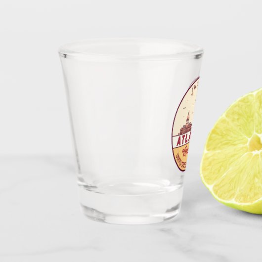 Atlanta Georgia City Skyline Emblem Shot Glas (Links)
