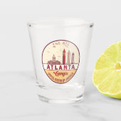 Atlanta Georgia City Skyline Emblem Shot Glas (Voorkant)