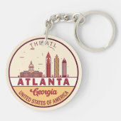 Atlanta Georgia City Skyline Emblem Sleutelhanger (Achterkant)