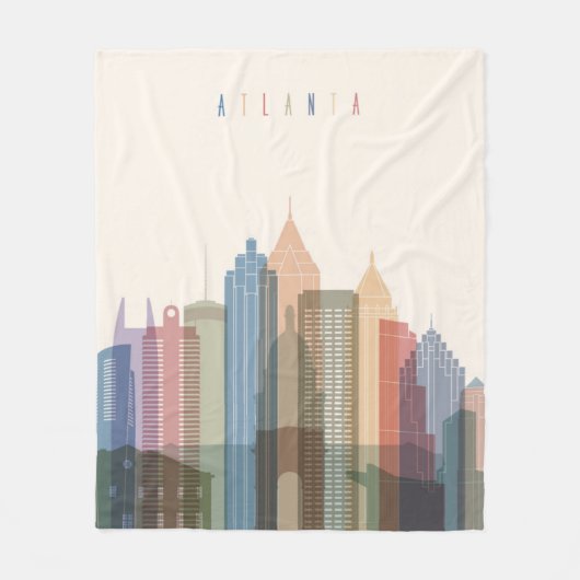 Atlanta, Georgia | City Skyline Fleece Deken (Voorkant)