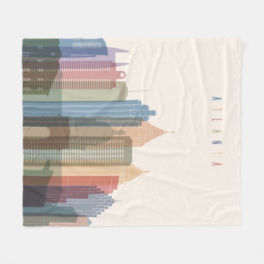 Atlanta, Georgia | City Skyline Fleece Deken (Voorkant (Horizontaal))