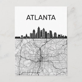 Atlanta Georgia City Skyline met kaart