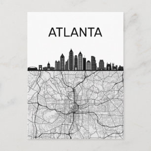 Atlanta Georgia City Skyline met kaart
