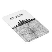 Atlanta Georgia City Skyline met kaart Magneet (Rechterzijde)