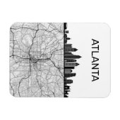 Atlanta Georgia City Skyline met kaart Magneet (Horizontaal)