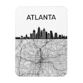 Atlanta Georgia City Skyline met kaart Magneet (Verticaal)