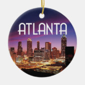 Atlanta, Georgia City skyline 's nachts Keramisch Ornament (Voorkant)