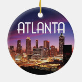 Atlanta, Georgia City skyline 's nachts Keramisch Ornament (Achterkant)