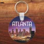 Atlanta, Georgia City skyline 's nachts Sleutelhanger (Voorkant)
