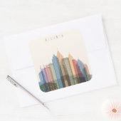 Atlanta, Georgia | City Skyline Vierkante Sticker (Envelop)