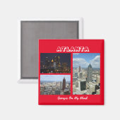 Atlanta, Georgia Cityscape Magneet (Voorkant / Achterkant)
