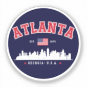 Atlanta Georgia Cityscape Sticker (Voorkant)