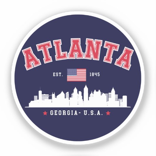 Atlanta Georgia Cityscape Sticker (Voorkant)