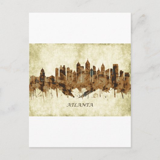 Atlanta Georgia Cityscape Uitnodiging Briefkaart (Voorkant)