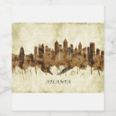 Atlanta Georgia Cityscape Wijn Etiket (Enkel label)