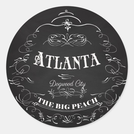 Atlanta, Georgia - De grote perzik Ronde Sticker (Voorkant)