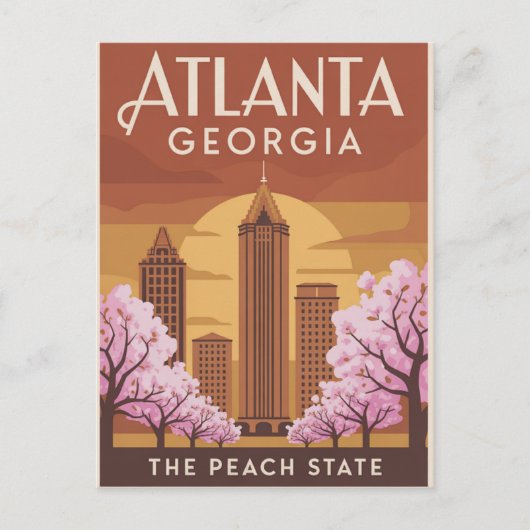 Atlanta Georgia De Perzikstaat Briefkaart (Voorkant)