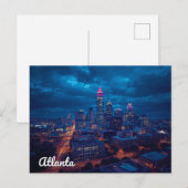 Atlanta Georgia Downtown Silhouet Briefkaart (Voorkant / Achterkant)
